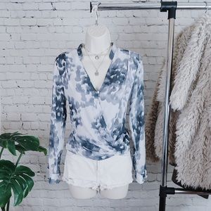 Cross Over Work Professional V-Neck Long Sleeve